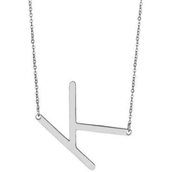 Letter K Pendant necklace in Stainless Steel - Picture 1 of 1
